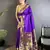 Women purple floral & meena weaving lichi silk saree
