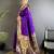Women purple floral & meena weaving lichi silk saree