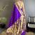 Women purple floral & meena weaving lichi silk saree