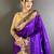 Women purple floral & meena weaving lichi silk saree