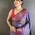 Women purple peacock ethnic motifs lichi silk saree