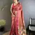 Women peach peacock ethnic motifs lichi silk saree