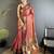 Women onion pink peacock ethnic motifs lichi silk saree