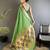Women green peacock ethnic motifs lichi silk saree