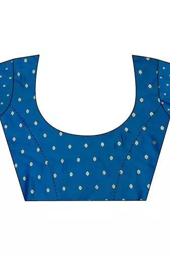 Women rama blue peacock motifs lichi silk saree
