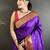 Women purple peacock motifs lichi silk saree