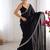 Women fandy silk black zari lace work saree