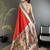 Women red peacock motifs lichi silk saree