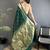Women green floral ikkat motifs lichi silk saree