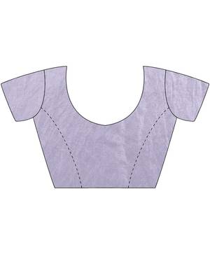 Women fandy silk blend lavender zari lace work saree 5