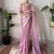 Women fandy silk mauve zari lace work saree