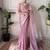 Women fandy silk mauve zari lace work saree