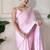 Women fandy silk pink zari lace work saree