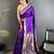 Women purple floral ikkat motifs lichi silk saree