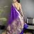 Women purple floral ikkat motifs lichi silk saree