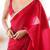 Women fandy silk red zari lace work saree