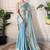 Women fandy silk teal zari lace work saree