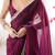 Women fandy silk wine zari lace work saree