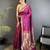 Women magenta floral ikkat motifs lichi silk saree