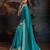Women rangoli blue zari lace work saree
