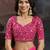 Women rangoli pink zari lace work saree