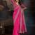 Women rangoli pink zari lace work saree