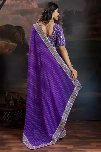 Women rangoli rblue zari lace work saree