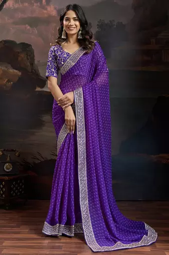 Women rangoli rblue zari lace work saree