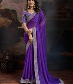 Women rangoli rblue zari lace work saree