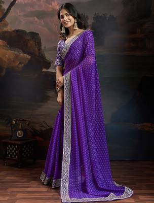 Women rangoli rblue zari lace work saree 4