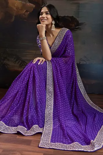 Women rangoli rblue zari lace work saree