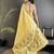Women light yellow floral ikkat motifs lichi silk saree