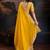 Women rangoli yellow zari lace work saree
