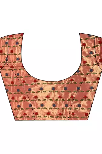 Women rani pink floral ikkat motifs lichi silk saree