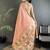 Women peach floral ikkat motifs lichi silk saree