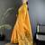 Women yellow floral ikkat motifs lichi silk saree