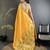 Women yellow floral ikkat motifs lichi silk saree