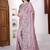 Women net light pink zari lace work saree
