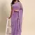 Women gorgette onion zari lace work saree