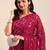 Women gorgette pink zari lace work saree