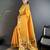 Women yellow parrot & floral woven design lichi silk saree