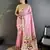 Women light pink parrot & floral woven design lichi silk saree