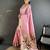 Women light pink parrot & floral woven design lichi silk saree