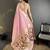 Women light pink parrot & floral woven design lichi silk saree