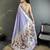 Women lavender parrot & floral woven design lichi silk saree