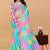 Women gorgette multi color zari lace work saree