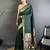 Women dark green parrot & floral woven design lichi silk saree