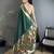 Women dark green parrot & floral woven design lichi silk saree