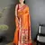 Women orange   floral motifs lichi silk saree
