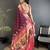 Women wine floral motifs lichi silk saree